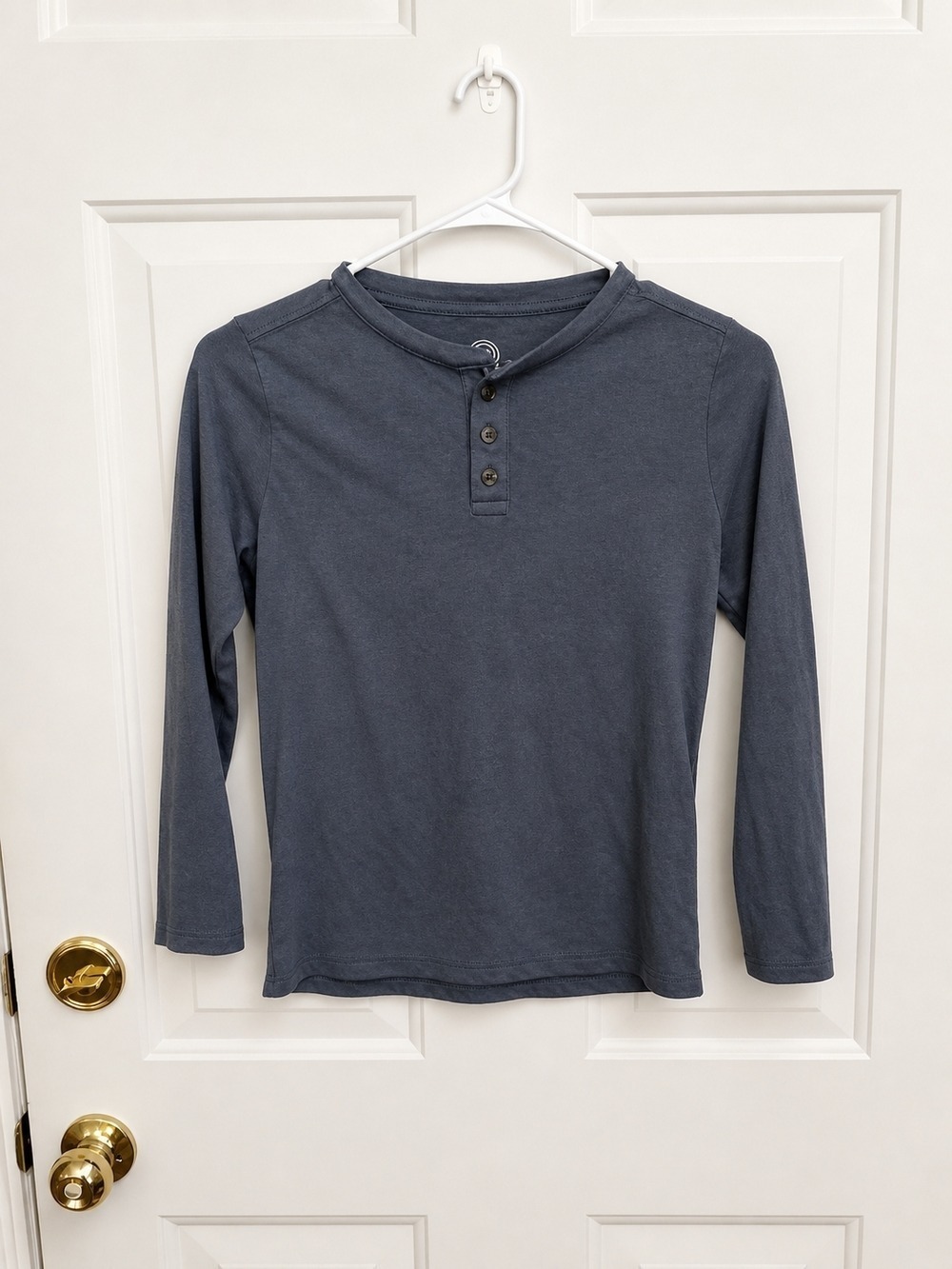 wonder nation Charcoal Blue Long-Sleeve Henley Tee - Picture 2 of 4